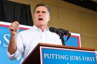 Presidential hopeful Mitt Romney speaks to supporters at an event held at Sierra Truck Body & Equipment, a North Las Vegas business, Friday, Aug 3, 2012.
